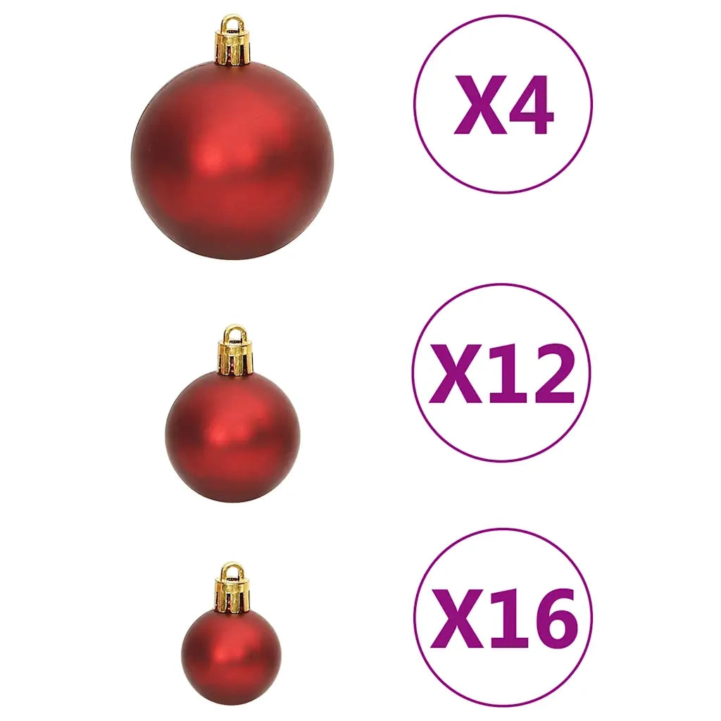 Set Palline di Natale 111 pz-Decorazioni natalizie Rosso in Polistirene