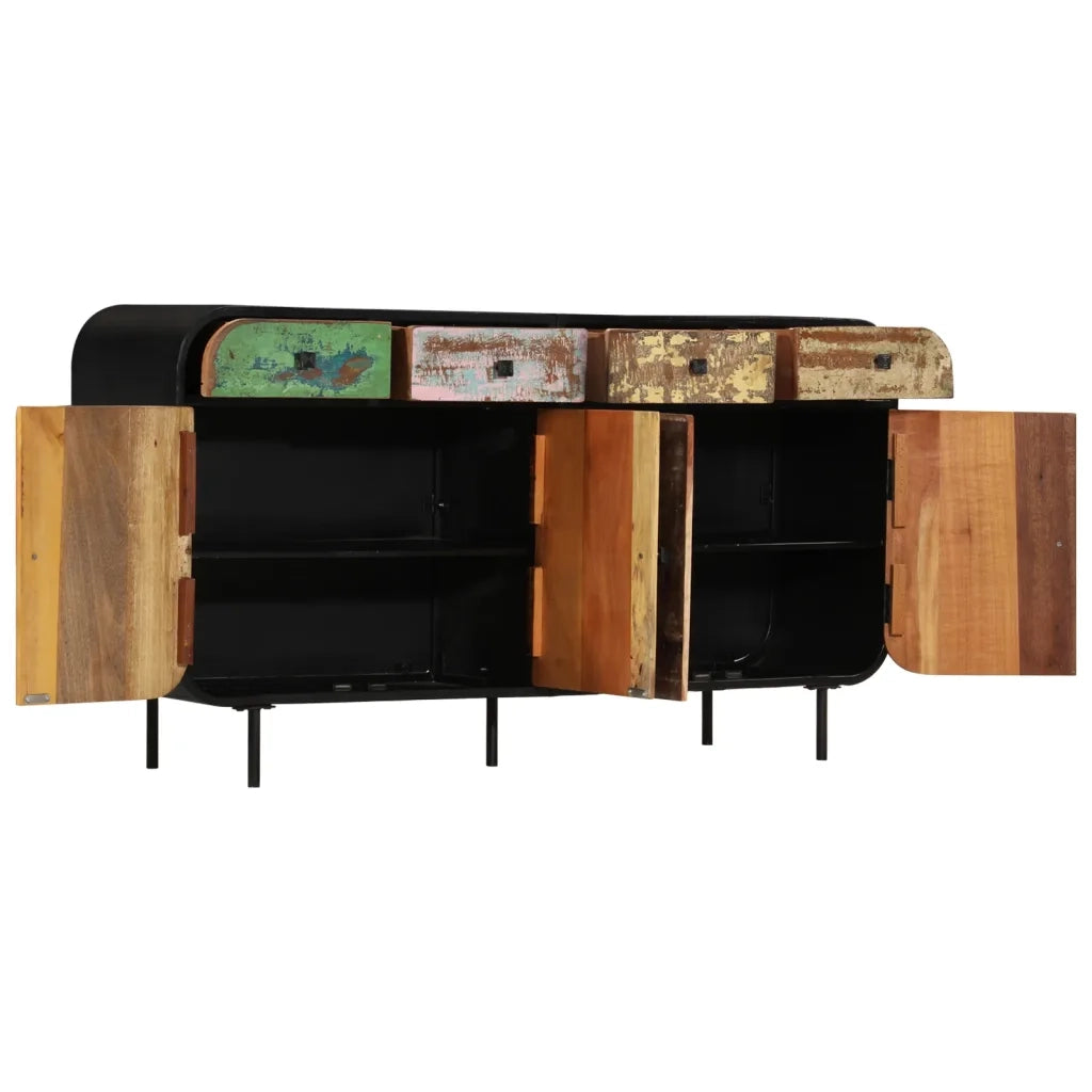 Credenza in Legno Massello di Recupero 140x35x76 cm 282885