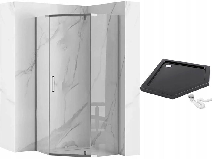 Cabina Doccia Axin Chrom 90x90 con piatto doccia Diamond black