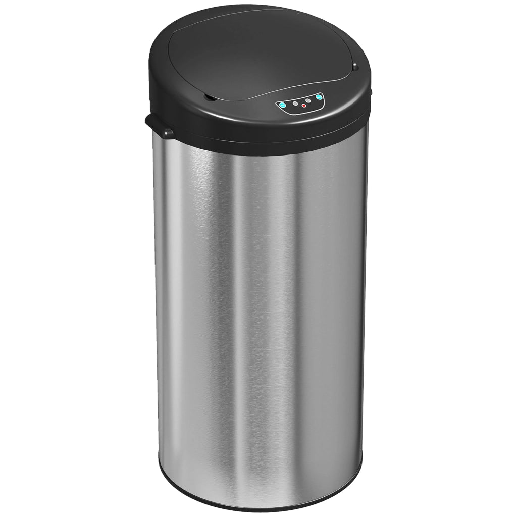 Pattumiera automatica da cucina 30L ¨C Xylo ¨C acciaio inox, chiusura soft, 32x30x68cm, argento