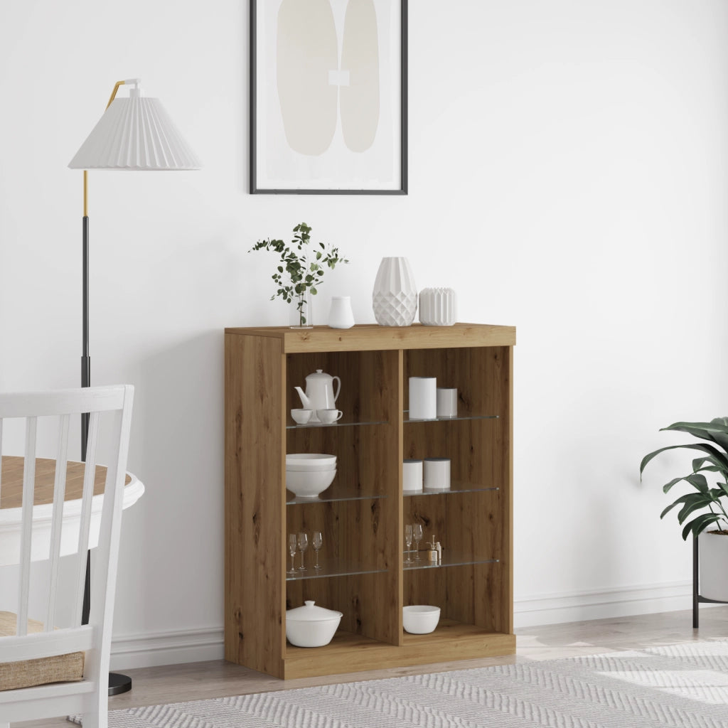 Sideboard con luci LED Rovere Artigianale 41x37x100 cm