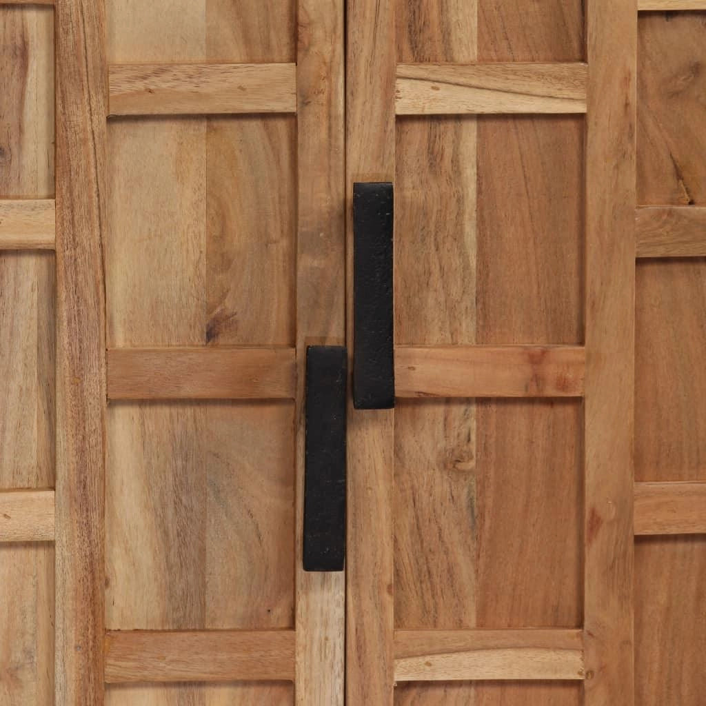 Buffet credenza mobiletto consolle mobile contenitore legno massello di acacia 76 cm marrone 4402190