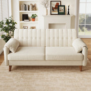 Divano a 2 posti in chenille beige 161;5 x 79 x 83;5 cm con struttura in ferro