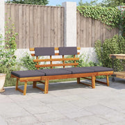 Lettino da Giardino 2 in 1 con Cuscino 190 cm Massello Acacia 45960