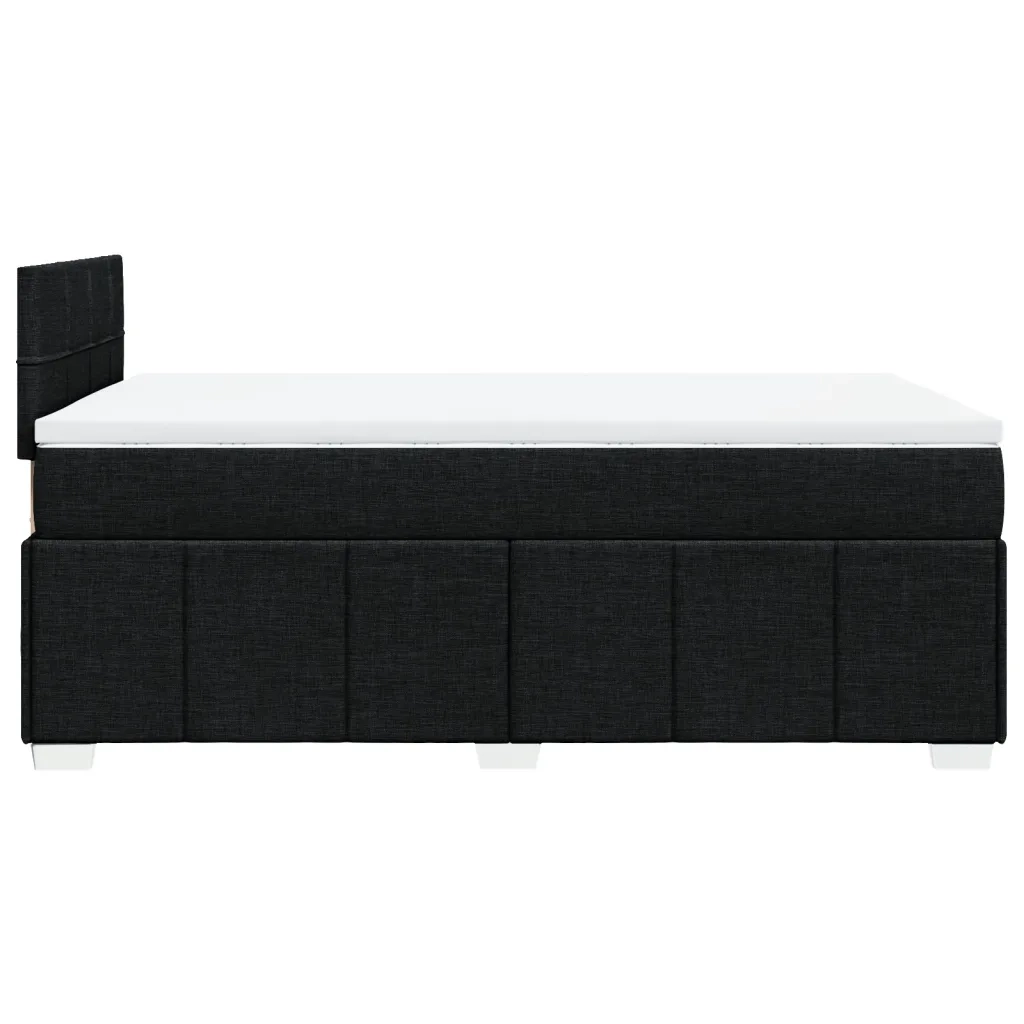 vidaXL Giroletto a Molle con Materasso Nero 120x190 cm in Tessuto