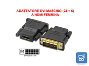 Adattatore DVI-I Dual Link Maschio (24+5) a HDMI Femmina 2K 4K FullHD