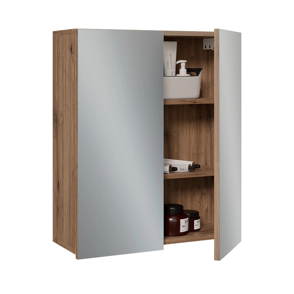 Vicco Specchio contenitore bagno Artigiano 60 x 70 cm con 3 scomparti chiusi