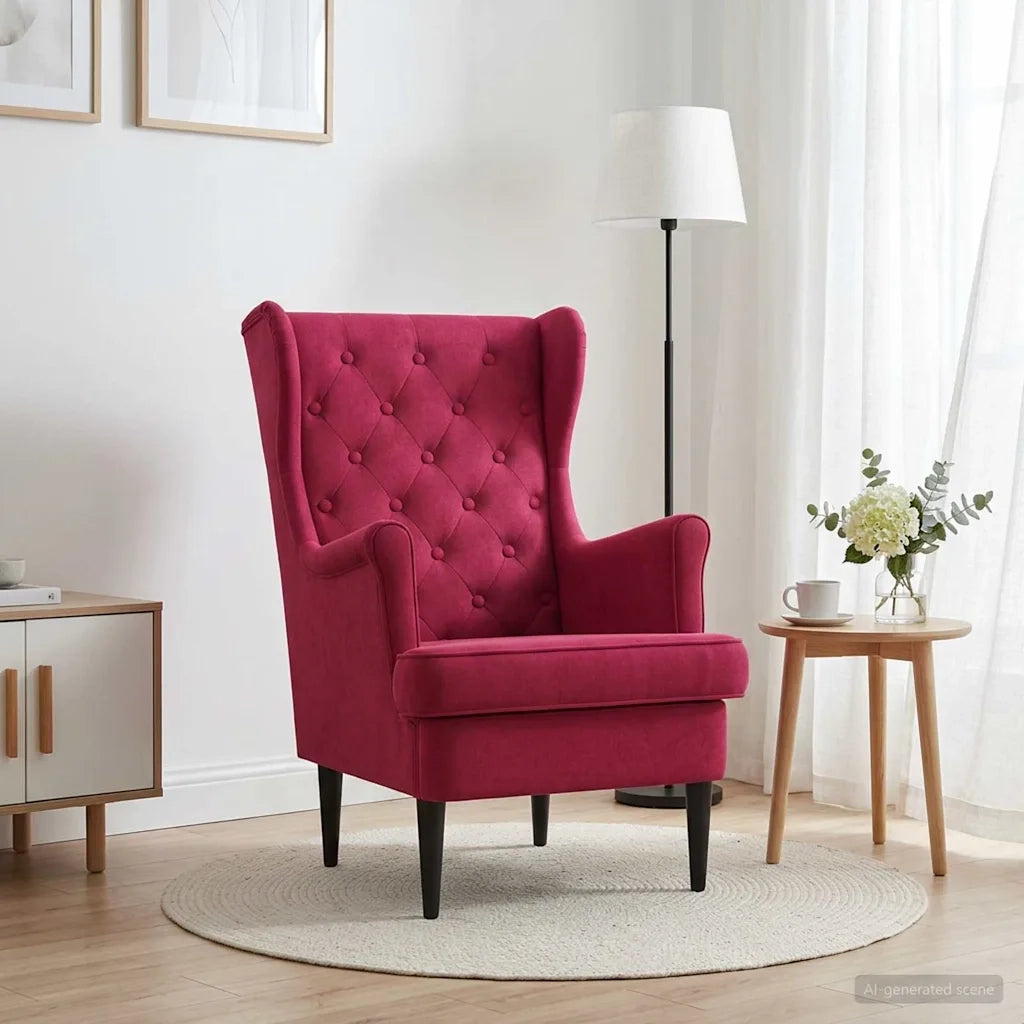 Poltrona Rosso Vino Velluto 42029930