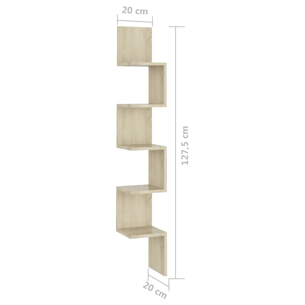 Mensola a Muro Rovere Sonoma 20x20x127,5 cm Truciolato cod mxl 50980