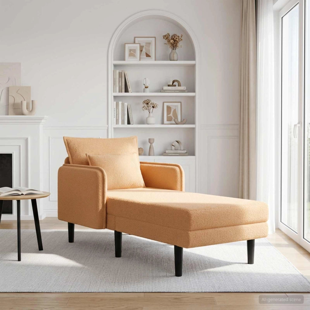 Chaise longue oversize Beige Bouclé 42048058