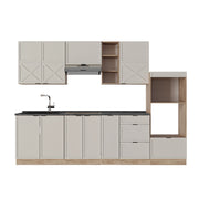 Cucina componibile Fame-Line GrigioBeige/Rovere dorato 280 cm, PL Antracite Vicco