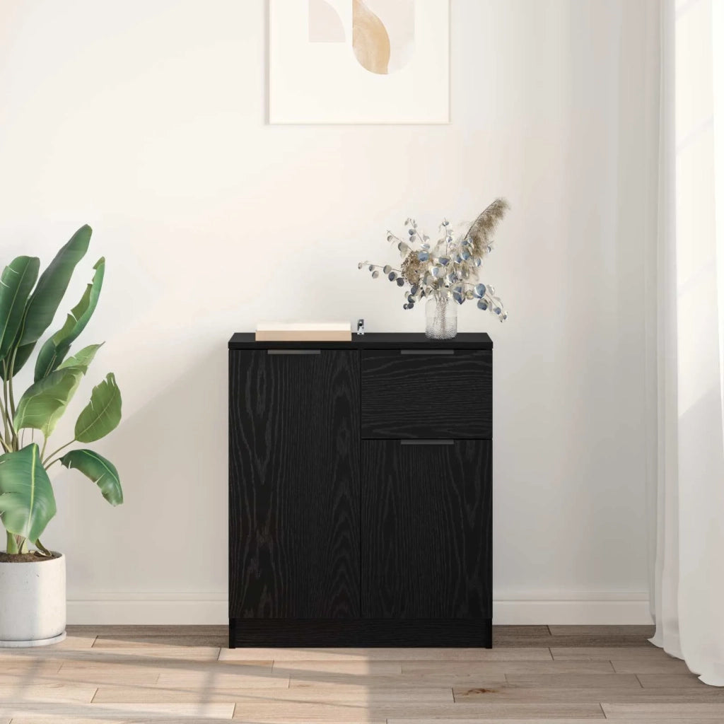 Credenza Rovere Nero 60 x 30 x 70 cm Legno multistrato