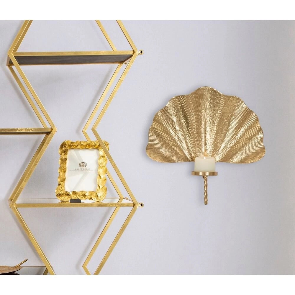 Portacandele Foglia Glam 41x11,5x40 cm - GLAM LEAF