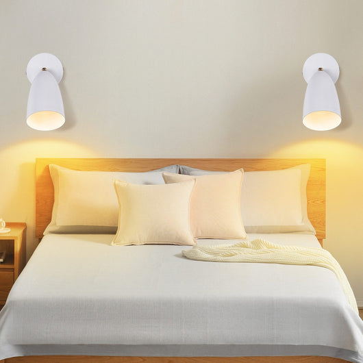 ZMH Applique da parete per interni vintage bianca faretto da parete regolabile per camera da letto 40W