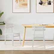 Sedia da pranzo 2 pcs Bianco Legno di gomma solido 42020516