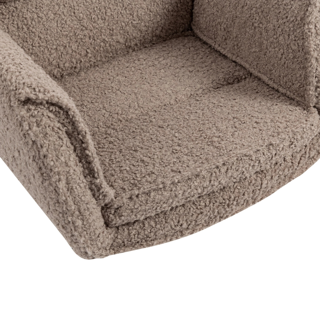 Sedia da ufficio girevole e regolabile in altezza, braccioli pieghevoli, Teddy Fleece marrone