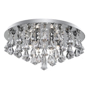 Plafoniera Classica Hanna Acciaio Cromo Vetro Pendente 8 Luci G9 D55Cm