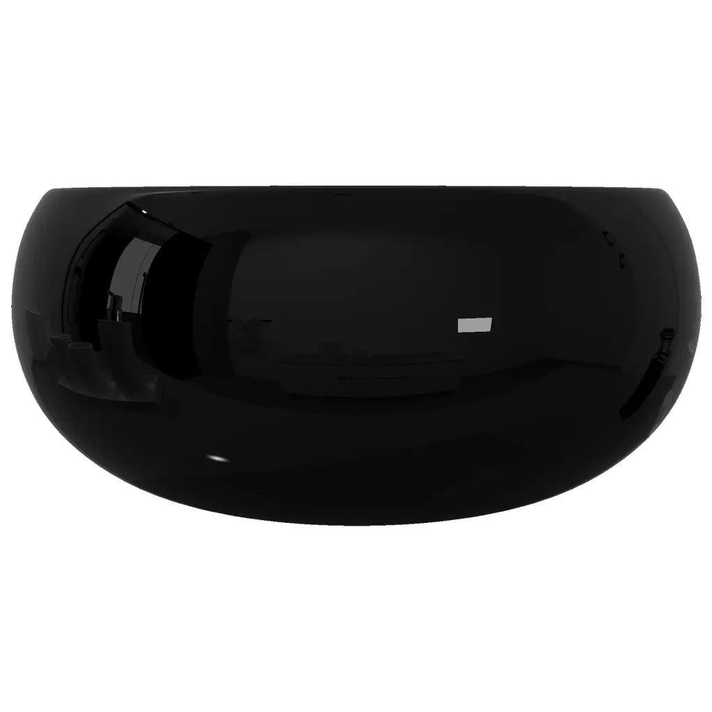 Lavandino Tondo in Ceramica Nero 40 x 15 cm 142735
