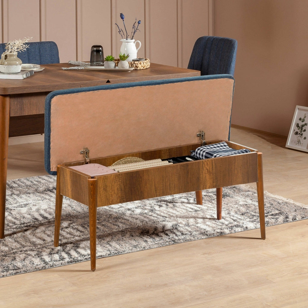 Arielli, Panca Peso Supportato 130 kg, 110x40x48h cm Marrone Noce