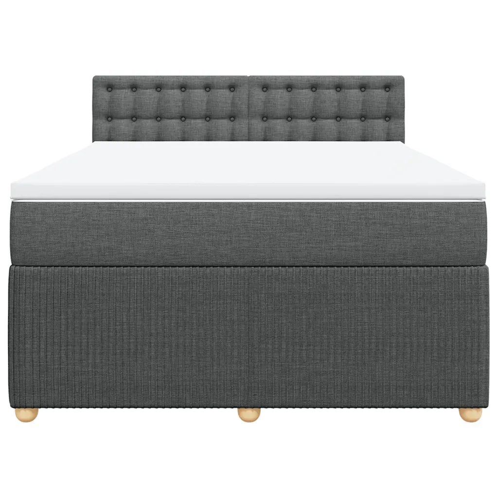 Giroletto a Molle con Materasso Grigio Scuro 160x200 cm Tessuto