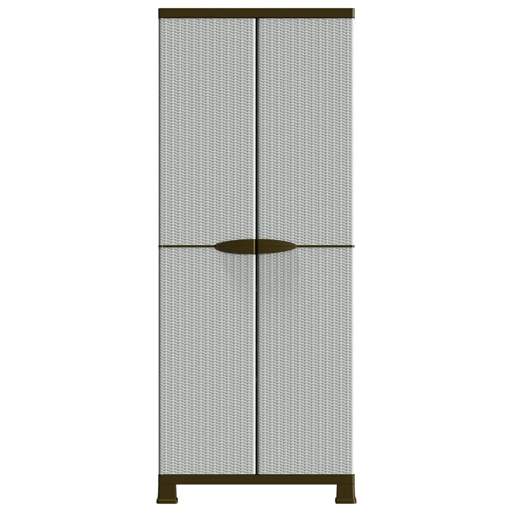 Mobile contenitore compatto in plastica grigia 68 x 39 x 171 cm con ripiani regolabili design moderno 02_0046945
