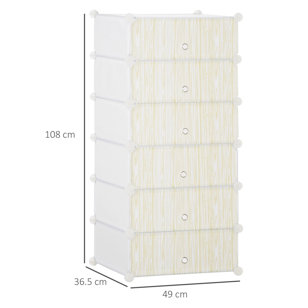 EasyComfort Mobile Scarpiera Modulare Salvaspazio, 6 Cubi 45x35x17 cm in Acciaio e PP, Bianco