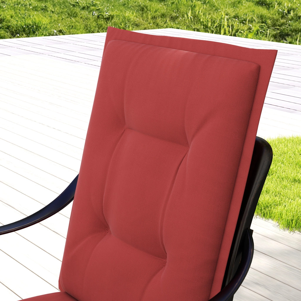 Set di 4 cuscini per sedile 108 x 50 x 5 cm Cuscino per sedia con nastri; coprisedile esterno interno Rosso vino
