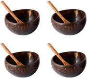 Set di cucchiai in legno da 4 pezzi - prodotti in modo sostenibile e biologico - per la conservazione in cucina - dimensioni 12x6 cm - servizio da tavola manufatto a mano