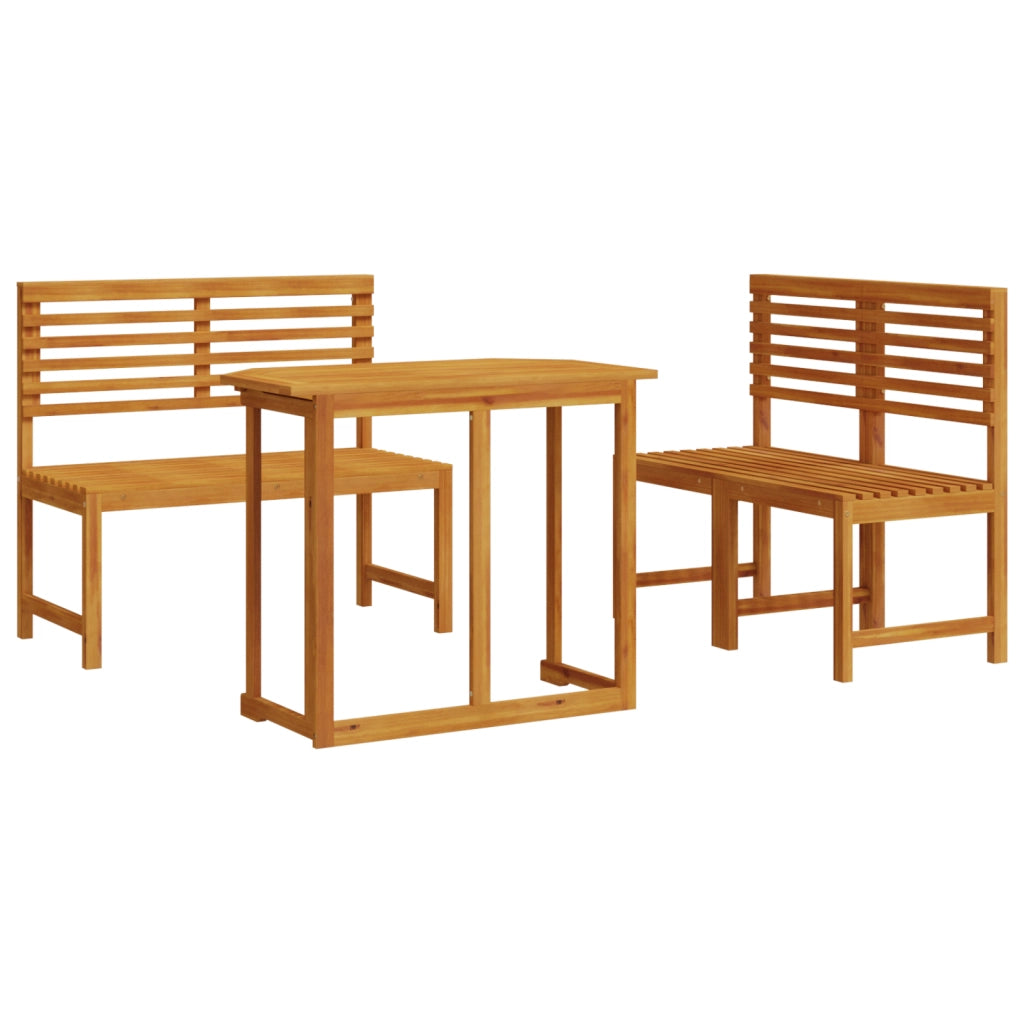Set da pranzo da giardino 4 pezzi in legno di acacia massello