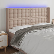 Testiera a LED-Testata con LED Cappuccino 203x16x118/128 cm in Similpelle 565286