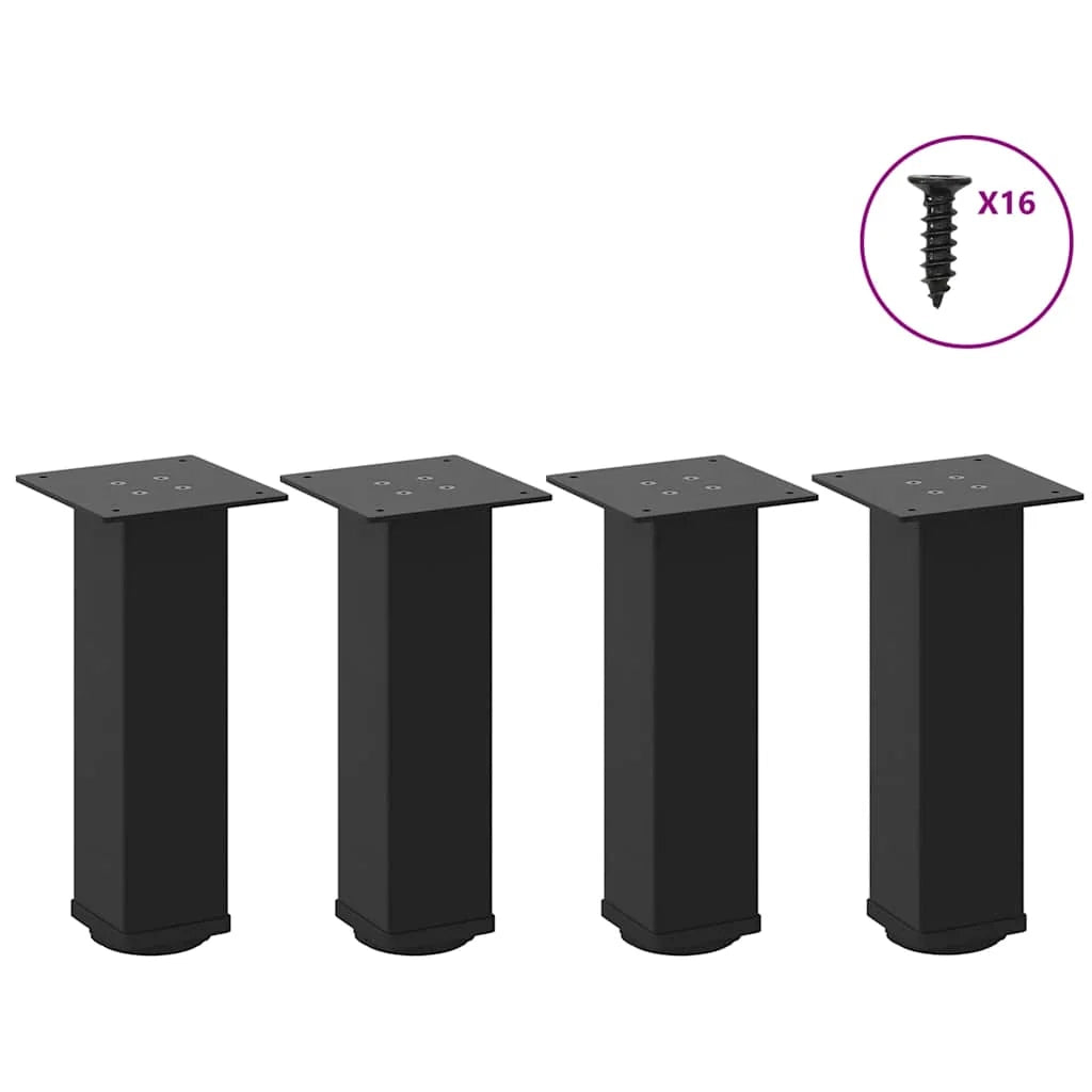 Set di 4 gambe per tavolino da caffè dal design moderno escursione 30-32 cm con piedini regolabili in acciaio nero 02_0056757