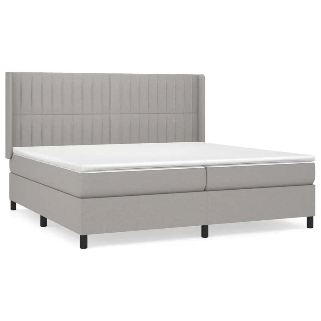 Giroletto a Molle con Materasso Grigio Chiaro 200x200cm Tessuto 3131617