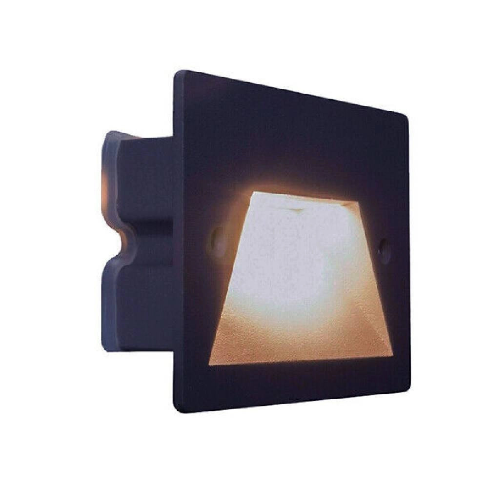 Trade Shop - Segnapasso A Led 3 W Faretto Applique Luce Fredda Calda Naturale Ip65 Es49 Nero - -bianco Caldo      -