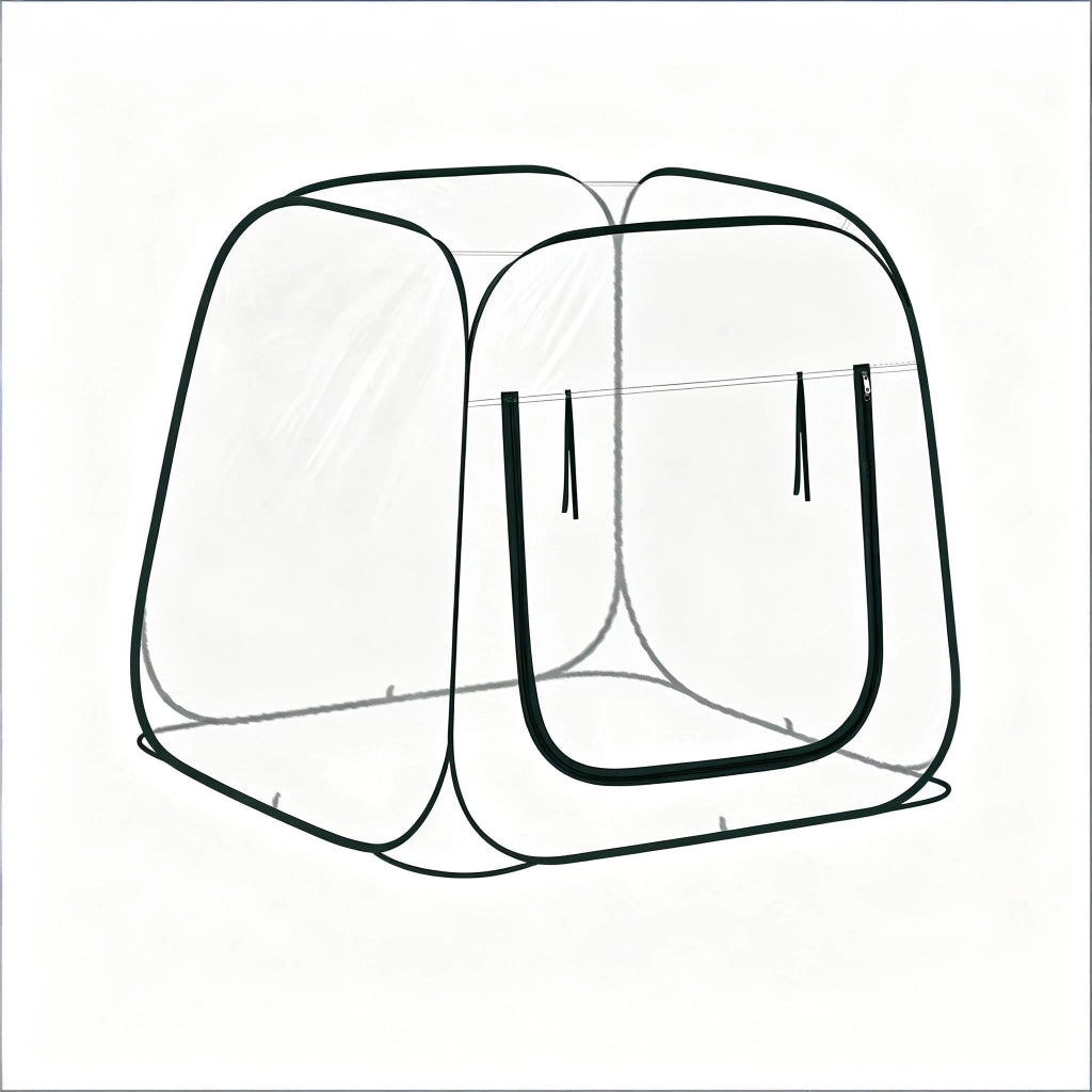 Semenzaio da giardino pop up con apertura a cerniera a U e ventilazione in PVC e metallo trasparente 100 × 100 × 97 cm