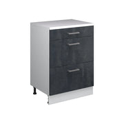 Mobile per mansarda Rion Calce nera/Bianco 60 x 83.8 cm senza inclinazione con 3 cassetti Vicco