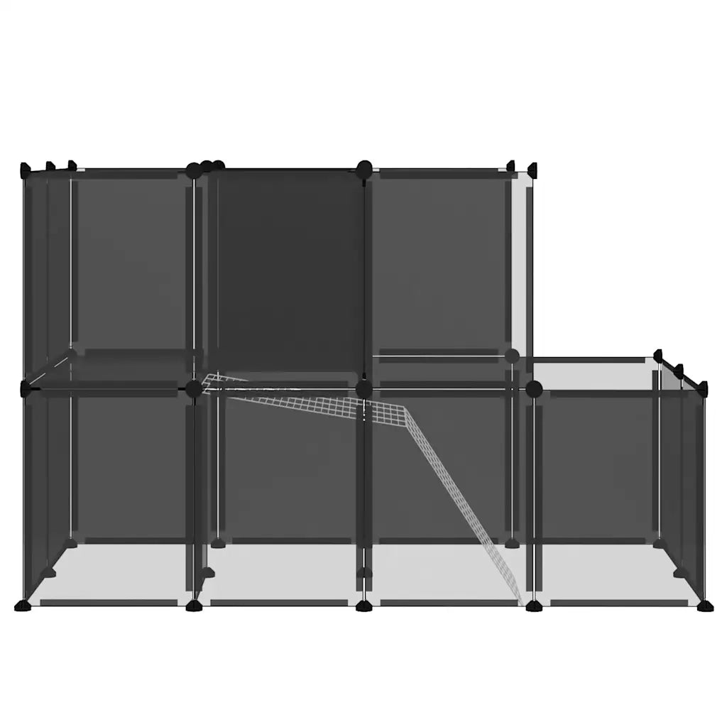 Gabbia per Piccoli Animali Nera 142x74x93 cm in PP e Acciaio cod mxl 48883