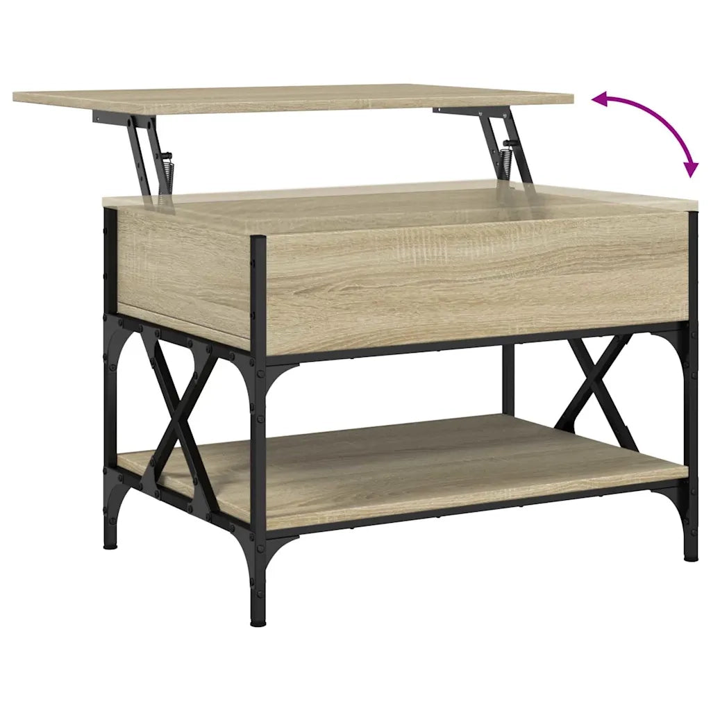 Tavolino salotto | Tavolino da caff¨¨ | Tavolino da Soggiorno Rovere Sonoma 70x50x50 cm Multistrato Metallo