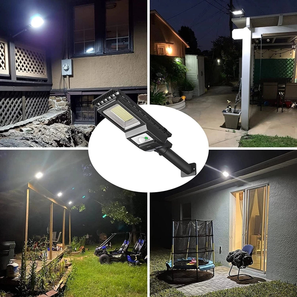 Faro lampione stradale pannello solare sensore di movimento 156 LED 80W JD-S80