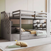 Letto a Castello 90x200 con Cassetti e Doghe ¨C MINIMAL ¨C Pino Grigio