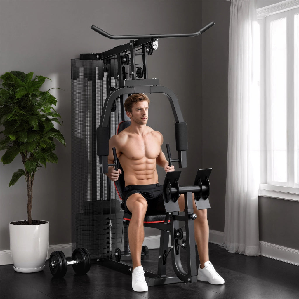 Stazione Fitness Multifunzione ¨C zephmum ¨C con Pesi 45 kg, Cavo Alto e Pressa Gambe