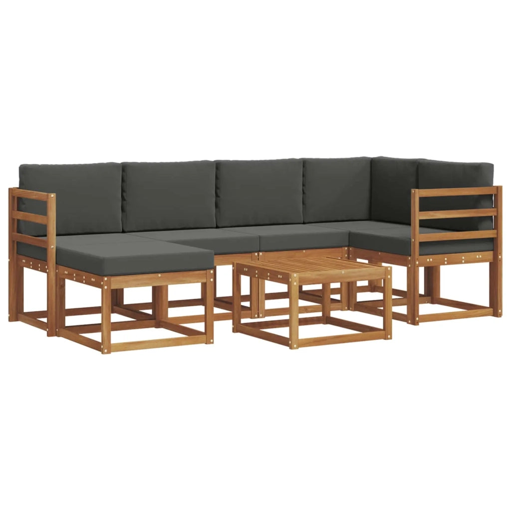 Set di divani da esterno con cuscino 7 pcs Naturale e Antracite 3366660
