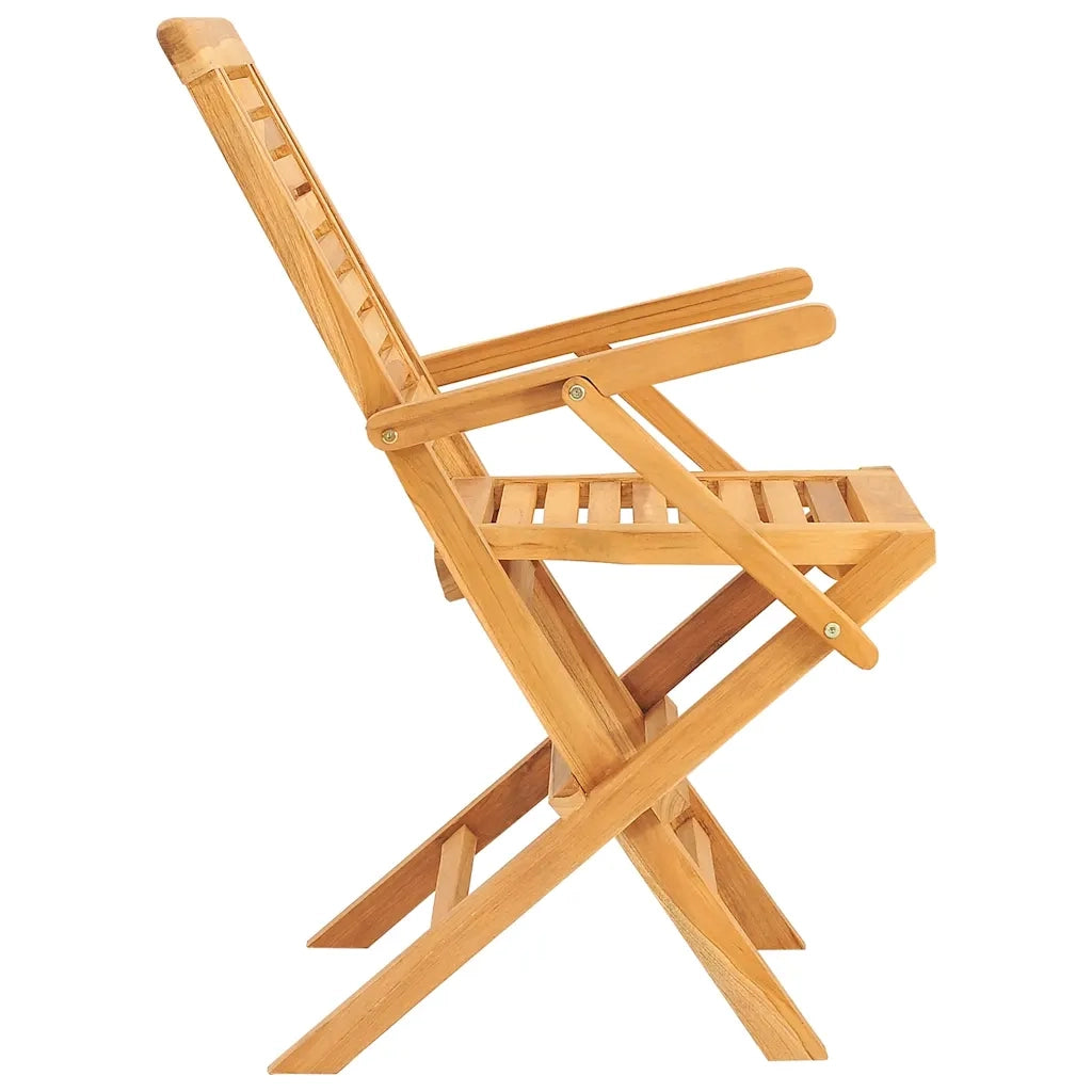 Sedie da Giardino Pieghevoli 4pz 56x63x90cm Legno Massello Teak