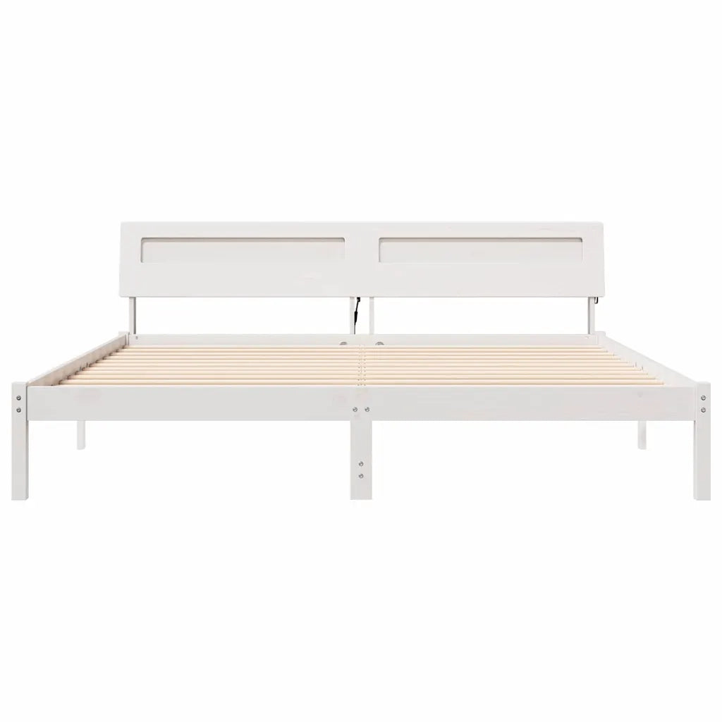 Struttura del letto Bianco 200 x 200 cm Pino massello 3385743