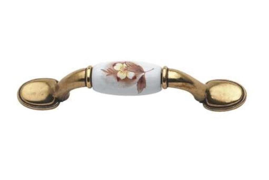 Maniglia In Porcellana 74 Mm Fiore Pezzi 1 - Masidef