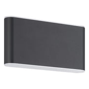 Applique Larga Esterno Moderna Grutti Alluminio Grigio Policarbonato Trasp Led