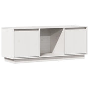 Mobile Porta TV-Credenza TV Bianco 110,5x35x44 cm in Legno Massello di Pino
