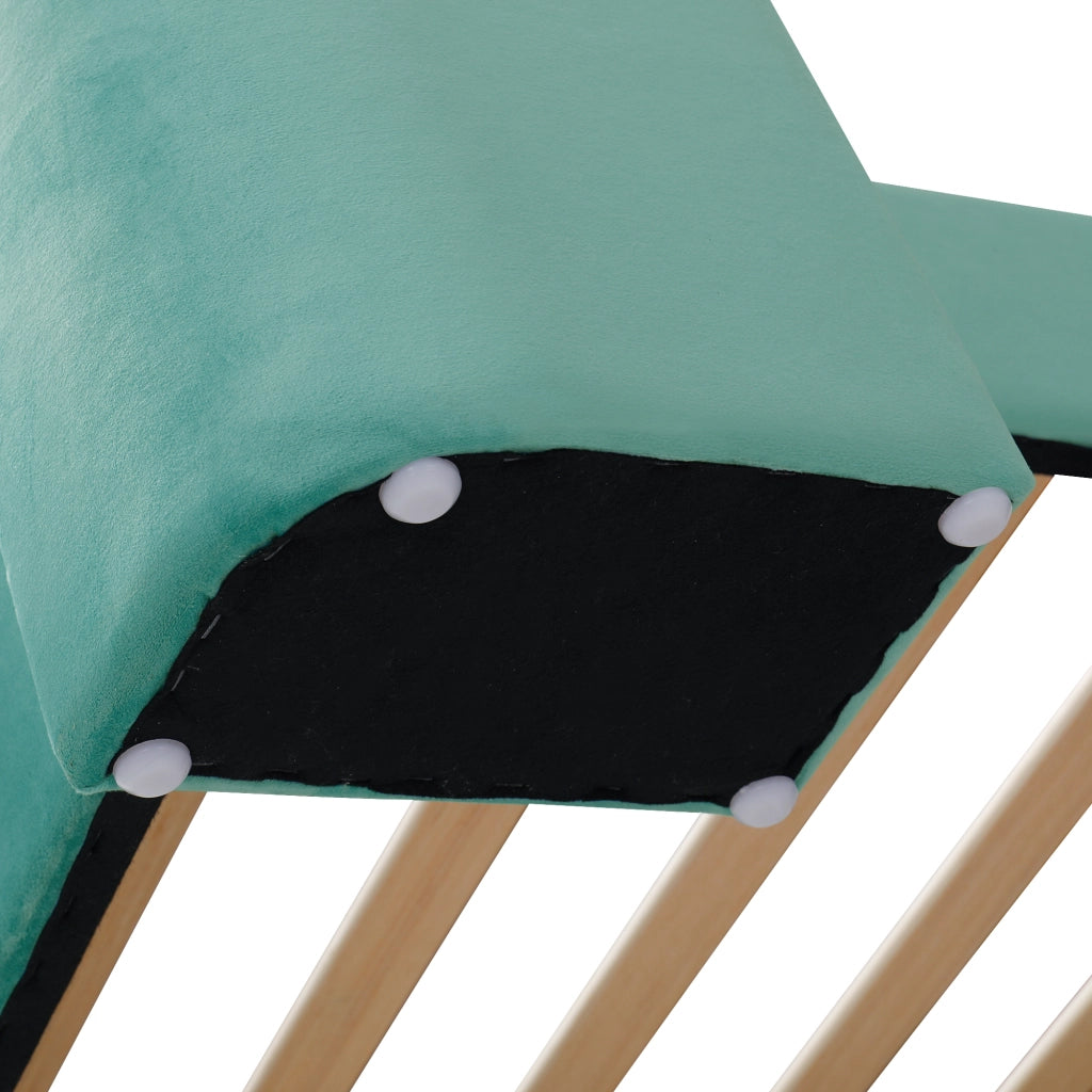 Letto con Sponda 90x200 cm; Letto Singolo - USB; Lampada e Cassetto - Blu Verde
