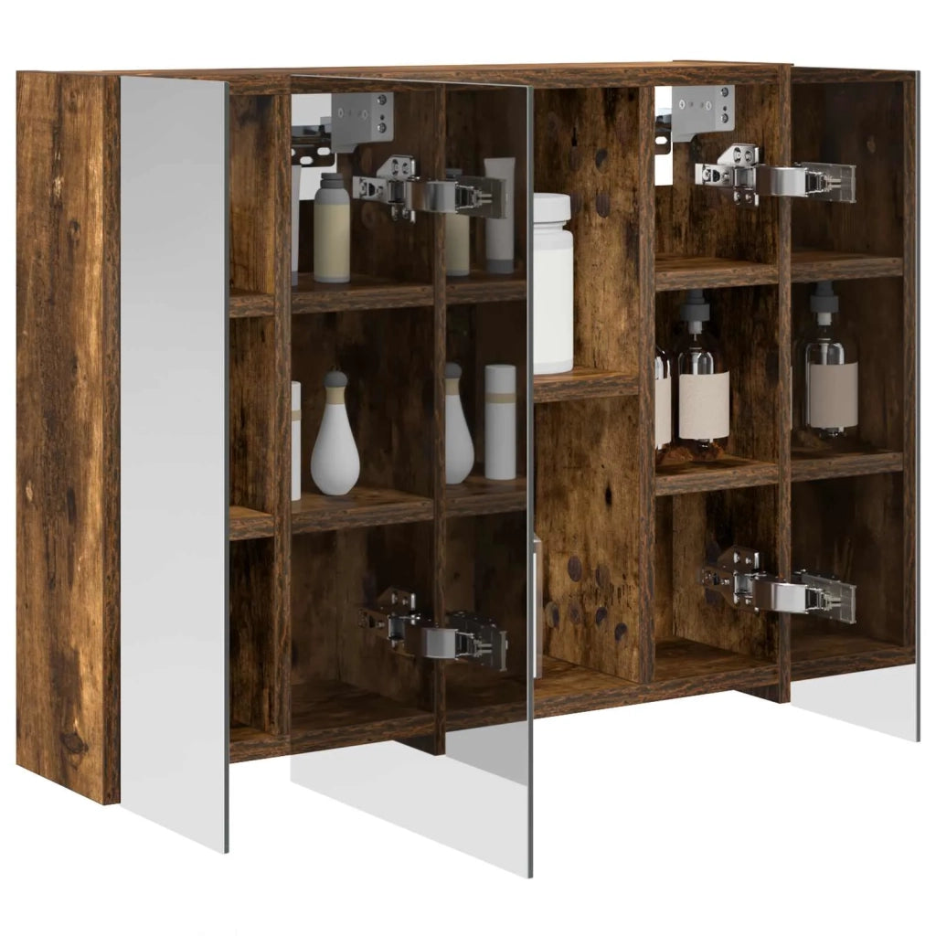 Mobiletto per specchio da bagno Rovere fumé 60 x 14,5 x 50 cm 889075