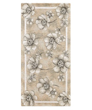 Tappeto moderno EMILY TORTORA BEIGE disegno floreale motivo fiorellini, passatoia cucina multiuso lavabile in lavatrice e anti-scivolo cm.55x240