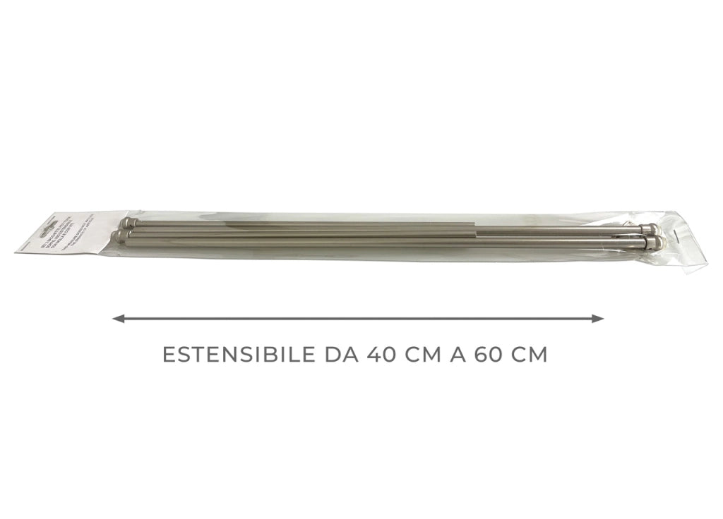 Bacchette Tende A Pressione Bastone Tenda Estensibile Astina Con Molla - 40-60 - Nickel